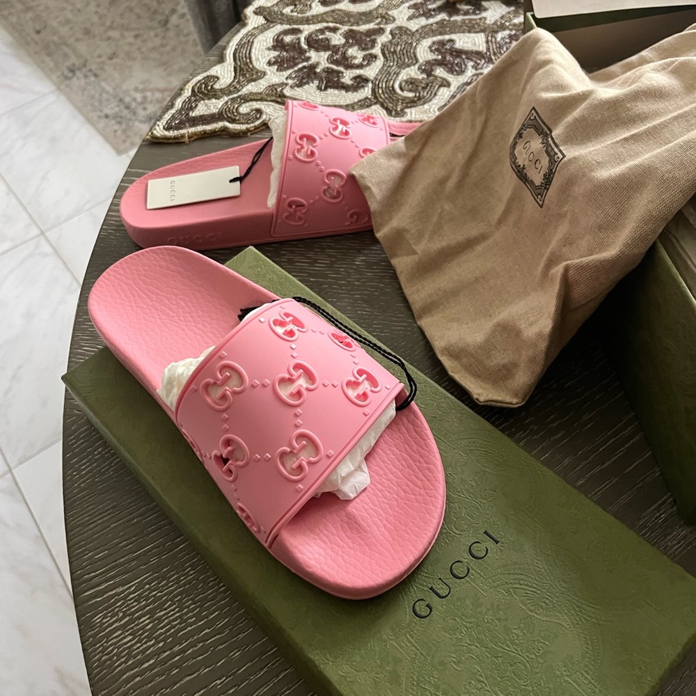 Rose Pink Gucci slides